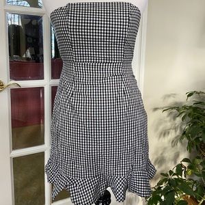 Strapless Gingham Mini Dress (size 4)